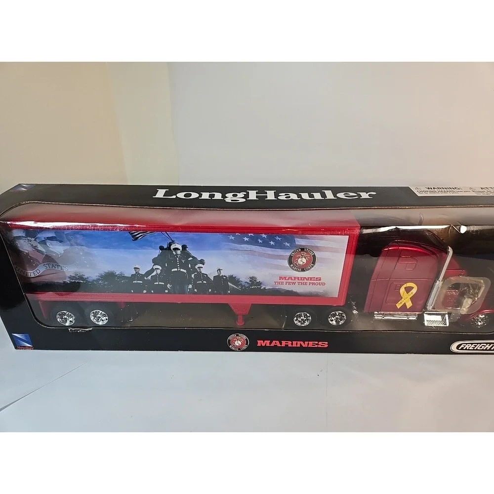 US Marines Long Hauler Die Cast 1:32 Toy Semi Freightliner New-Ray Toys USMC NIB